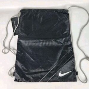 New Nike Golf Drawstring Bag Cinch Black White Swoosh Gymsack